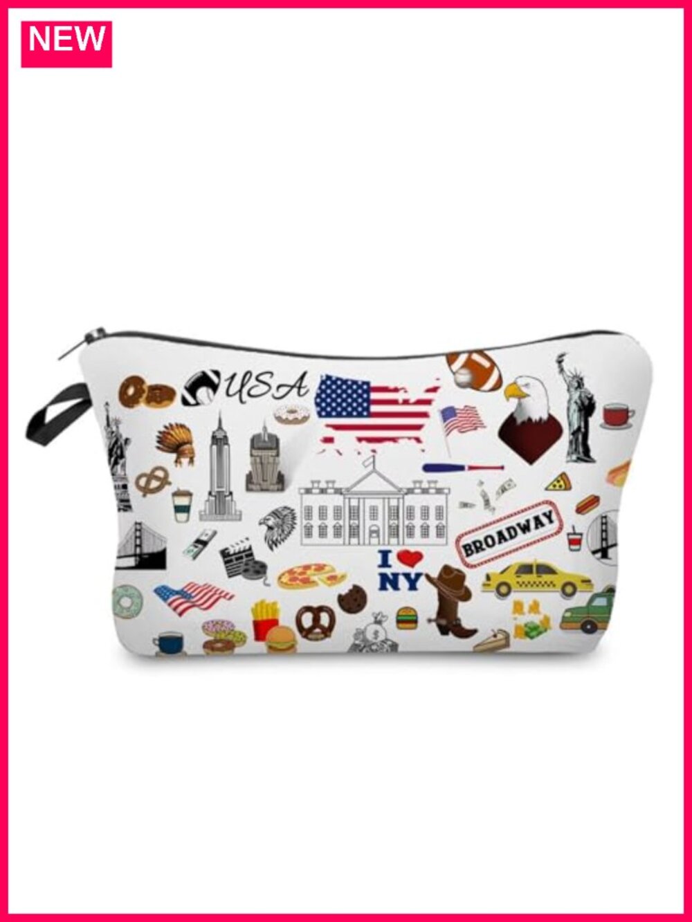 Polyester Travel Cosmetic Bag Small Makeup Pouch Zipper Case